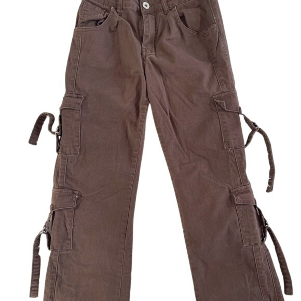 V.I.P. Jeans Cargo Pants Juniors 1/25 Brown - Picture 5 of 9